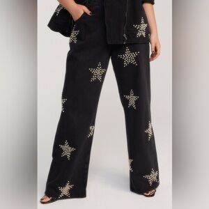 Plus Size Star Studded Straight Leg Jeans